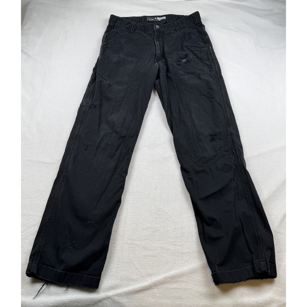 Carhartt Carpenter Rugged Flex Work Pants Black Destroyed Size 32x32 BN2281-M